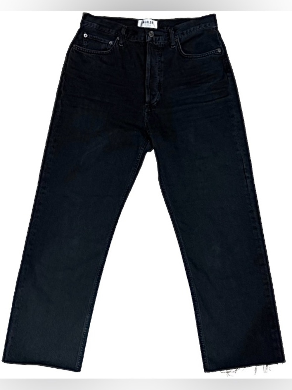 AGOLDE 90s Pinch Waist High Rise Straight Leg Jeans - Washed Black - Size 28